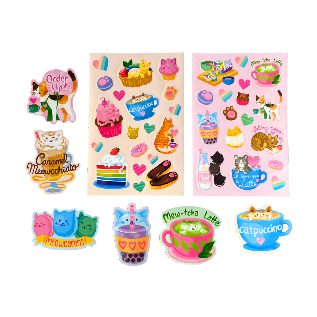 Cat Cafe Sticker Set