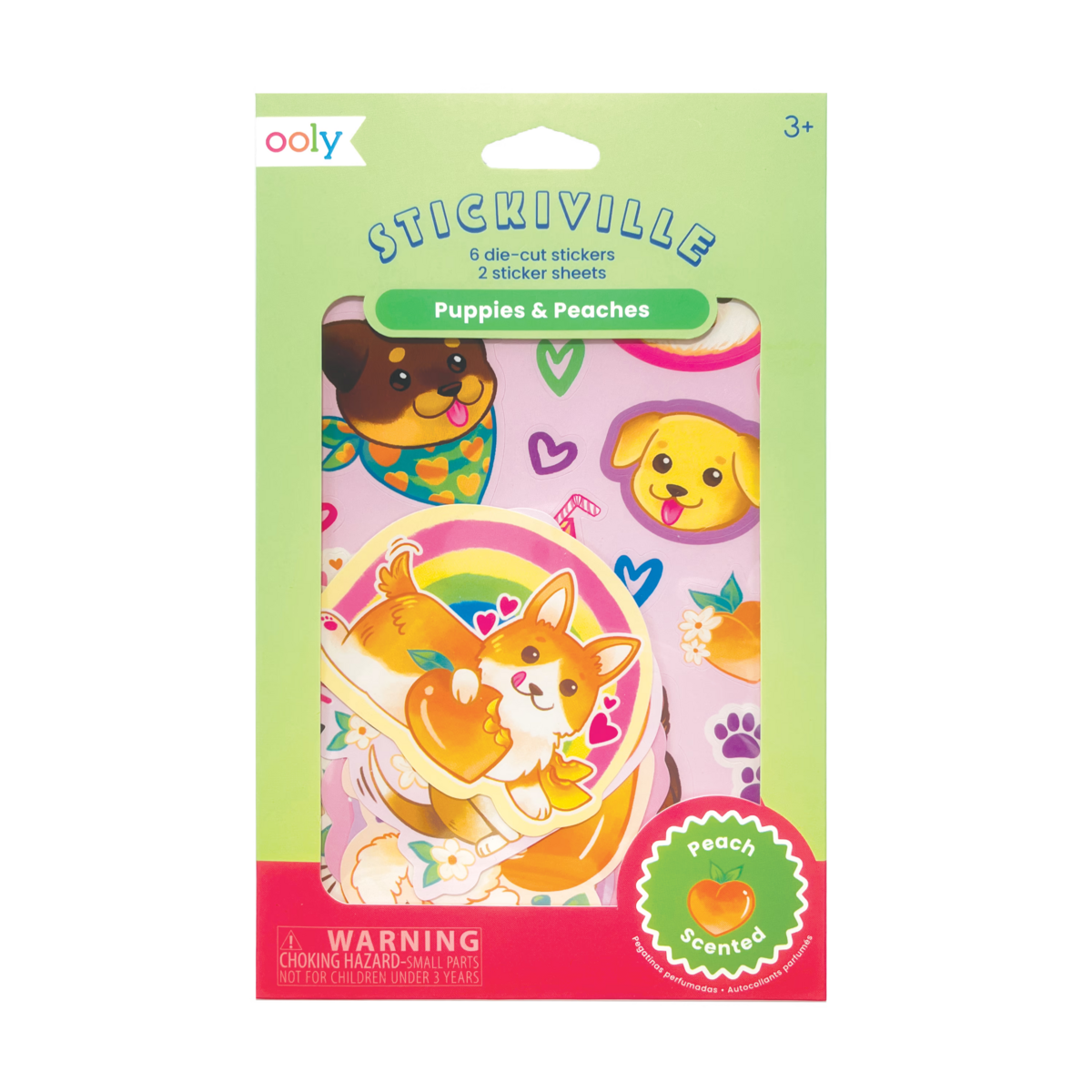 Puppies and Peaches Sticker Set